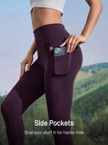 In My Nature 瑜伽/普拉提女式户外弹力紧身裤，带口袋，适合徒步旅行、露营、健身，透气面料，春夏季