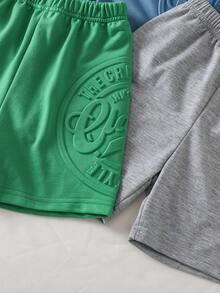 3件套时尚休闲男女幼儿儿童舒适针织七分裤 - 彩色 - 查看 5