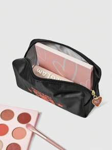 ROMWE Grunge Punk Chic Minimalist Number & Letter Pattern Compact Makeup Bag, Stationery Pouch, Cosmetic Bag - 1428700 - Multicolor - View 2