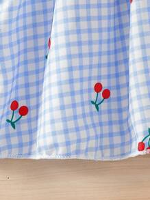 Young Girls 2pcs/Set Fashion Digital Print Cherry Decor Adjustable Waist Camisole Top And Loose Shorts Set, Suitable For Casual, Beach, Summer Summer Outfits For Kids Girls Cute Spring Clothes For Kids Girls Spring Clothes For Girls Casual Dresses For Girls Summer Clothes For Kids Girls Summer Holiday