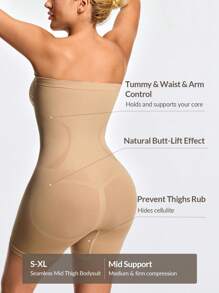 SHAPORA Women Minimalist Solid Color Ruched Bandeau Jumpsuit With Straight Leg