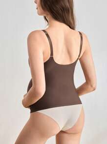 2 件孕妇无缝舒适波浪领口汗衫，黑色和卡其色，日常穿着 - 彩色 - 查看 5