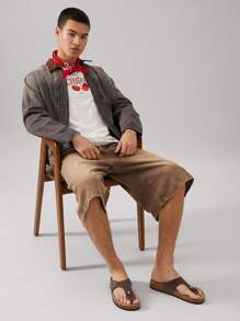 SHUZIA Classic Revival Men's Coffee Modern Thong Cork Footbed Sandal: Bold Adjustable Straps, Vintage PU, Soft Stylish Fit, Versatile Value Mother's Day Present - Coffee Brown - View 2