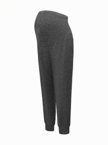 Modmama 孕婦休閒彈性腰支撐肚子運動長褲，高腰修身孕婦褲 - 彩色 - 查看 5