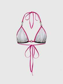 ROMWE Grunge Punk Gotischer Kreuz- und Schwalbenschwingen-Design Metall Accessoire Dreieckiger Büstenhalter Träger