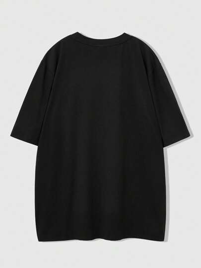 Street Life T-shirt à manches courtes de rue pour hommes avec imprimé graphique en anglais orné de strass, rave