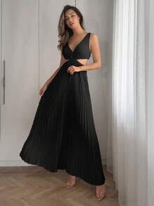 Firerie 优雅浪漫时尚通勤性感优雅风格连衣裙，适合派对、度假、返校、浪漫约会和婚礼生日，女士长裙 - 黑色 - 查看 1