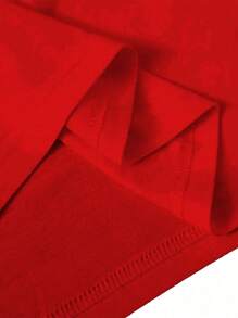 Calvaya 花卉印花休闲大码T恤 - 紅色 - 查看 3