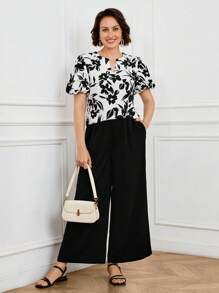 Miaspire 2pcs/Set Vacation Style Printed Top And Pants Set, Spring/SummerTeacher Outfits For WomenCountry Style Women's ClothingGoing Out Outfits Mothers Day Outfit Gift For Mom