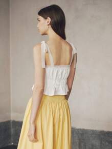 Chiquease Top corto sin mangas con cintura entallada, bajo con volantes y parches de encaje estilo romántico vacacional para mujer en color verde