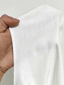 StreetHx Petite Women's Solid Color Sexy Bodycon Asymmetrical Shoulder T-Shirt - White - View 5