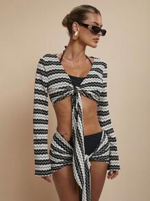 COSMINA Women Two Pieces Outfits For Daily Wear - Black and White - View 5