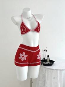 SHEIN Unity 性感碎花两件套沙滩装 - 彩色 - 查看 1