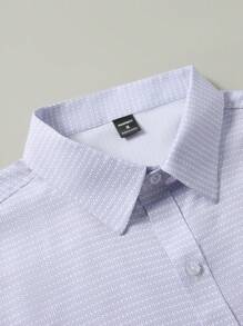 Calvornis 男士全印花纽扣前口袋夏季商务休闲短袖衬衫 - 彩色 - 查看 3
