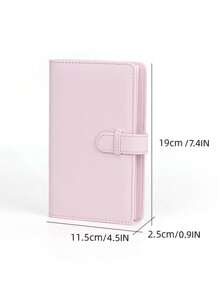 1pc PU Leather Card Collection Book For Tickets, Polaroids & Memories, Macaron Green/Pink Aesthetic Gift, Compact Travel Scrapbook For Birthdays, Graduation, Party Favors - Multicolor - View 2