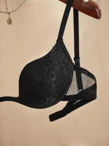 Charlaine French Lace Ruffle Romantic Sexy Ladies' Lingerie - Black - View 9