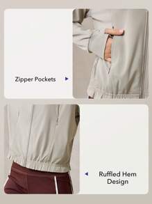 OutZeal SunProof UPF50+ Cooling Drawstring Hem Sun Protection Jacket Women With Side Pockets Everyday Daily Casual - Apricot - View 4