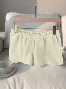 SHEIN EZwear Women's Solid Color Stylish Shorts, Suitable For Summer,Micro Shorts