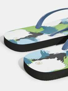 Grefit Women's Flip Flop Sandals, Comfortable Light-Weight Soft Sole Non-Slip Breathable Casual Fashion Beach Slippers - Dark Green - View 4