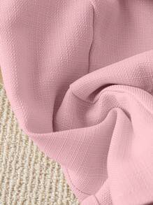 Franclia French Elegant Attitude Daily Casual Versatile Short Sleeve Metal Buckle Fitted Women Jacket Top, Spring/Summer