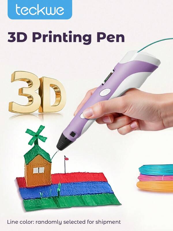 Teckwe 3D-Zeichenstift, DIY-Druckstift, 3D-Kritzelspielzeug, Kunstwerkzeug, Geburtstagsgeschenk, ideales DIY-Geschenk für Kinder, PLA-Filament + Handbuch + Fingerabdeckung + Halter