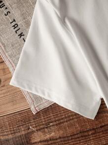 INAWLY 女式超大圆领 T 恤，带有复古沙丁鱼和海鲜图案，90 年代美学风格上衣 - 白色 - 查看 3