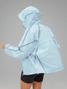 SHEIN Tall Women's Sun Protection Clothing Functional Sun Protection Clothing Water Repellent Autumn Winter Clothes For Women - Blue - View 2