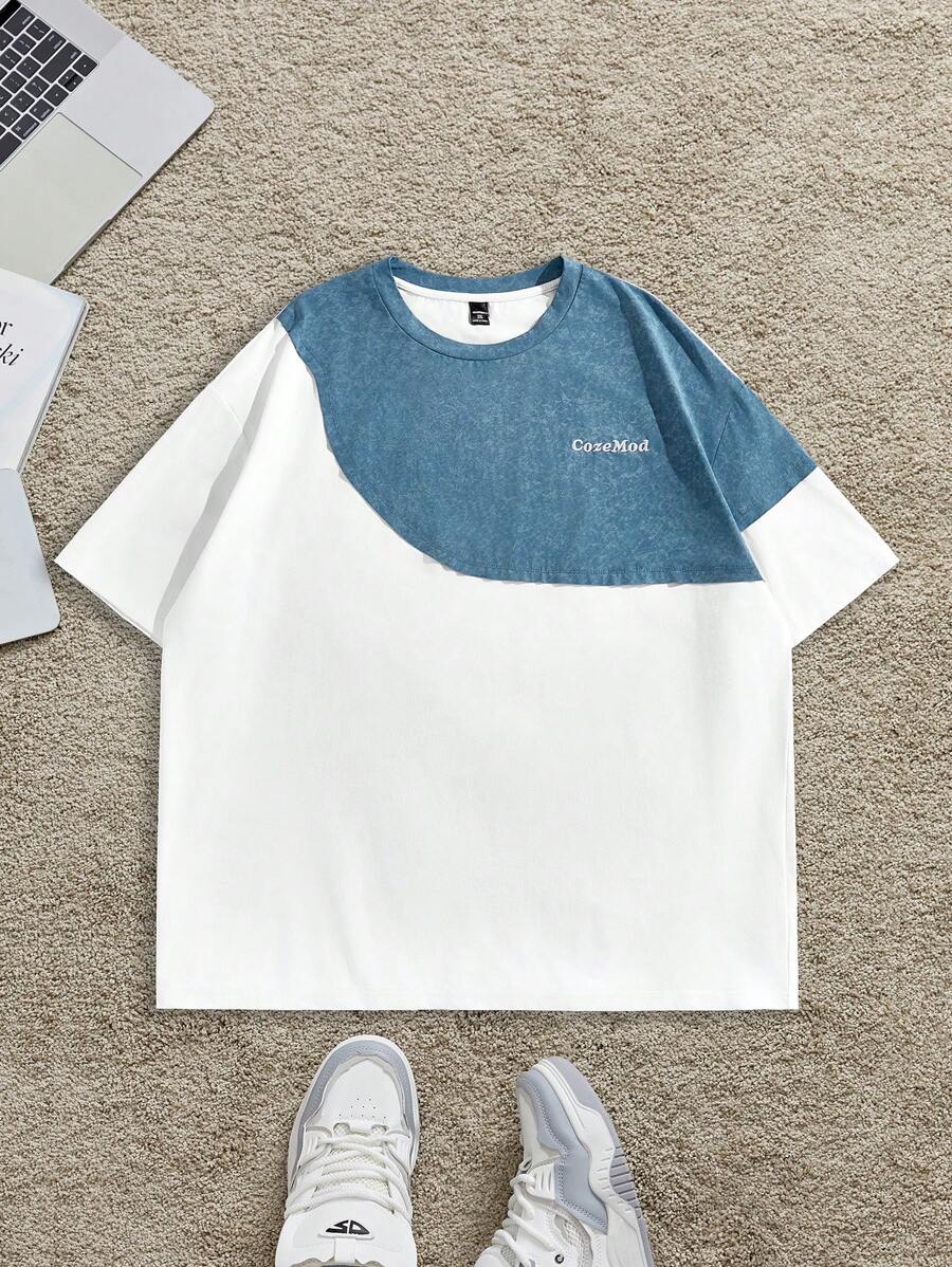 Manfinity VCAY 夏季大码男士宽松针织圆领短袖超大T恤