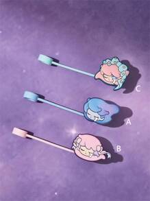 Pop Mart Azura X SHEIN 1件/2件/3件可爱渐变防尘吸管盖，可重复使用吸管盖，适用于直径8-10毫米的吸管 - 彩色 - 查看 2