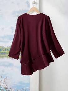 EMERY ROSE 女士纯色圆领长袖简约休闲上衣