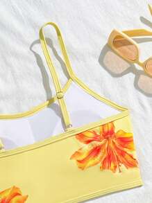 3pcs/Set Cute Teen Girlbowknot Adjustable Strap Bikini With Tulle Skirt - Multicolor - View 7