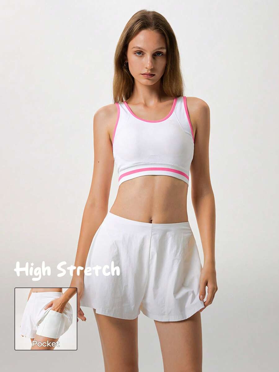 Menodora SHEIN Sport Quần short thể thao dáng rộng màu trơn cho nữ
