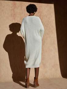 Bóhologie Pull en maille torsadée Cloud – Pull crème à tissage épais et manches volumineuses - Blanc - Voir 2
