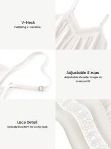LUVLETTE Camisón de mujer blanco con bordado floral, ribete de encaje, transpirable de algodón - Pijamas, vestido ligero y sexy, ropa interior que puede usarse como ropa exterior, atuendo casual y cómodo de moda