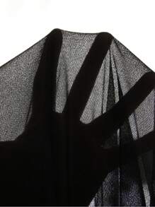 Rometta Áo cánh không tay màu đen thanh lịch, thoải mái, trang nhã, viền ren, thời trang, đa năng, chất liệu voan, thích hợp cho mùa xuân, hè, thu - màu đen - Xem 6