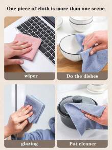 20pcs Dish Towels, 1 Box Of 20 Pieces, Hair Free, Oil Free Reusable Slouchy Rag, Wipe The Table, Clean The Bedroom, Kitchen, Super Fiber Kitchen Dish Cloth