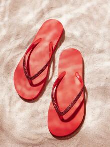 Grefit Star Print Flat Slippers, Sandals Suitable For Indoor, Beach And Outdoor Wear - Red - View 1