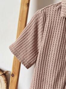 Loomiva 男童宽松休闲领针织衫，春夏 - 棕色 - 查看 5