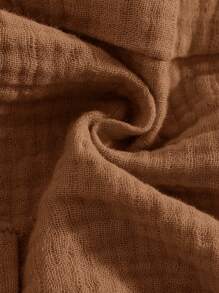 SHEIN Baby Boy Cute Vacation Casual Versatile Brown Jumpsuit Suitable For Beach, Outings Brown Baby Clothes Brown Baby Boy Jumpsuit - Brown - View 9