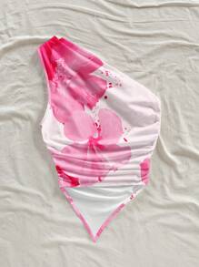 Soleia Blusa para mujer con estampado de flor tropical en rosa vintage efecto tie-dye, estilo casual de vacaciones, sexy, linda, estética Y2K de "chica coco", bohemia, apta para festivales de música, adecuada para el verano - Multicolor - Ver 2