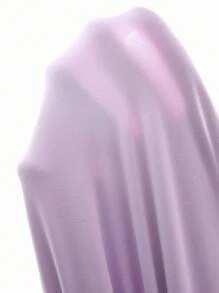 SHEIN 小女孩紫色无袖镂空后背芭蕾紧身衣，带薄纱裙，四向弹力高弹力儿童芭蕾舞连体衣 - 紫色 - 查看 5