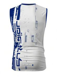 Manfinity LEGND Men's Half-Zip Sleeveless Color Block Casual Sports Top For Summer - Multicolor - View 2