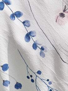 SHEIN 孕妇连体裤 度假装 花卉 - 白色 - 查看 6