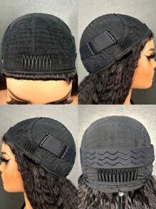 9am Hair Store Human Hair 3 IN 1 HALF WIG Seamless Kinky Straight Flip Over Wig Human Hair No Glue No Lace Wig Half Wig Human Hair 180% Density 14-28 Inch Natural Color Black Natural Hairline Beginner Friendly Hair Accessories For Women Free Gifts Valentine's Day Human Hair No Lace Wig Natural Glueless Wig For Romantic Date For Women - S1 - View 6