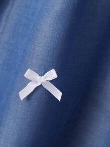 年轻人3D蝴蝶结装饰迷你连衣裙，适合派对和节日，秋季