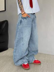 Manfinity Hypemode 男士休闲宽松香蕉印花牛仔裤