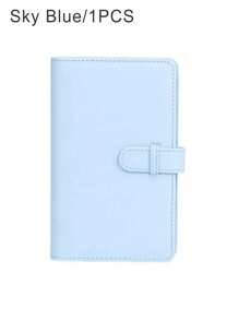 1pc PU Leather Card Collection Book For Tickets, Polaroids & Memories, Macaron Green/Pink Aesthetic Gift, Compact Travel Scrapbook For Birthdays, Graduation, Party Favors - Multicolor - View 7