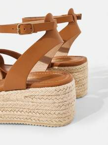 Styleloop Giày sandal đế xuồng dệt dây cho nữ, phong cách nghỉ dưỡng BOHO Chic Retro American Western Music Festival Party Outfit - màu nâu - Xem 3
