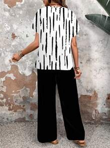 EMERY ROSE 2 件套女士修身条纹设计百搭服装套装，春夏 - 彩色 - 查看 2