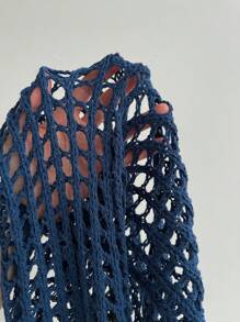 Sweetra 女士彩色钩针蝴蝶结短款长袖毛衣，甜美风格，春夏秋季针织套头衫秋冬 - 彩色 - 查看 7